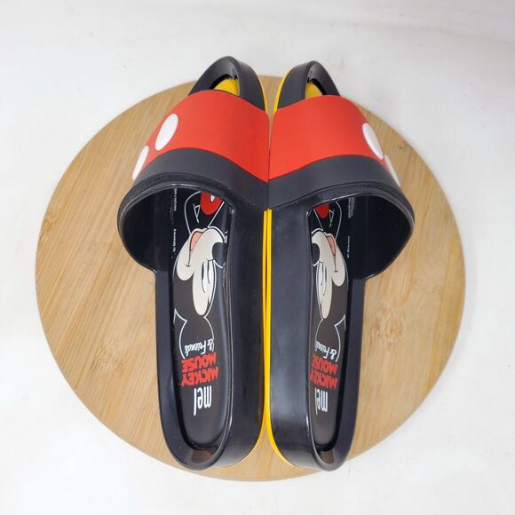 Melissa Disney Mickey Sandals Kids 1 Black‎ Red Belt Jelly Slide Shoes - Picture 8 of 11
